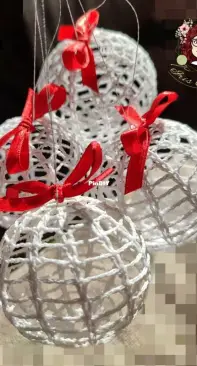 Crocheted lace baubles
