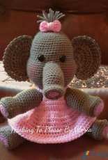 Hooking To Please by Gloria - Gloria Sustaita - Baby Girl Elephant Doll