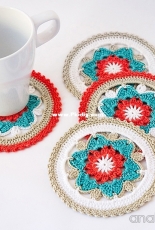 Anabelia Craft Design - Daffodil crochet coasters