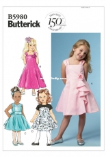 Butterick B5980 Set of Girls dresses  sewing patterns (sizes 2-5 years).