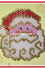 Santa claus brick stitch brooch
