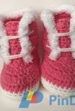 Kittys Kreations Boutique - Katerina Cohee - 6-9 Months Fuzzy Trim Winter Boots - Free