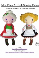 Dolls And Daydreams - Mrs. Claus And Heidi Sewing Pattern