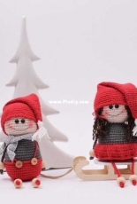 Hobbii Design - Tine Sommer Hansen - Christmas Elf Couple - Hæklet nissepar - Danish - Free