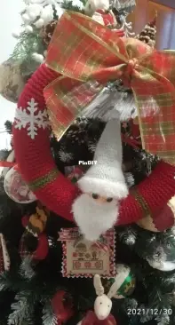 Christmas wreath - Santa grey