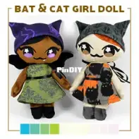 Sew Desu Ne? - Choly Knight - Bat and Cat Girl Doll Plush - Machine Embroidery Files - Free