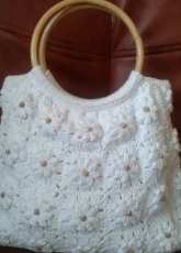 White crochet bag