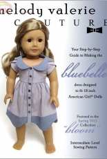 Bluebelle Dress for 18"inch Doll by Melody Valerie Couture