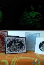 Glowing Christmas monochrome cards