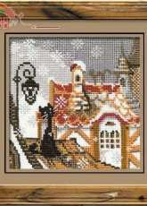 Riolis - 610 - City and Cats. Winter - Riolis Wool Numbers.