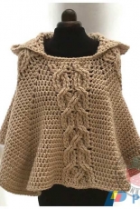 Hooked on Patterns - Ling Ryan - Milena Twist Cable - Hooded Poncho