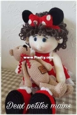 Deux Petites Mains - The Two Little Hands - Sandrine Campana Garcia -  Cerise dressed as Cherry and  her little bear - French