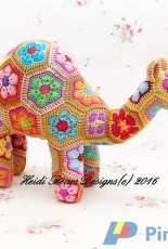 Heidi Bears Design -Gobi the African Flower Camel Crochet Pattern