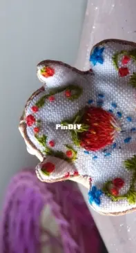 Embroidered silky berry frog