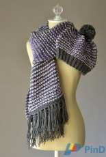 Universal Yarn-1604-Checked Hat and Scarf by Universal Yarn - Free