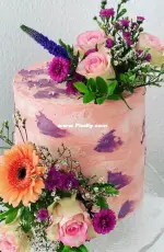 Torte mit echte Blumen/Cake with fresh flowers