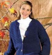 Crochet World Magazine - Touch of Style - Cardigan With Wooden Buttons by Lillian Jarmie - Free