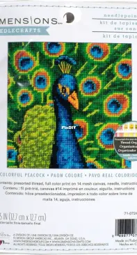 Dimensions Needlecrafts 71-07242 Colorful Peacock Needlepoint Kit