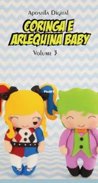 Atelier Mimos da Amanda  - Joker and Harley Quinn Baby - Coringa e Arlequina Baby - Felt - Portuguese