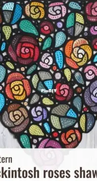 Crochet pattern shawl,crochet, irish lace Mackintosh roses-AsGrannydid