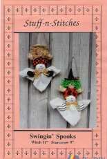 Stuff-n-Stitches - Swingin' Spooks Witch 11" Scarecrow 9"