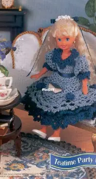 Annies Attic - Annies Fashion Doll Crochet Club - Juanita Turner - Teatime Party Dress