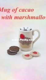 Pinky Pinky Blue - Nadejda Khegay - Mug of Cacao with Marshmallows - Russian