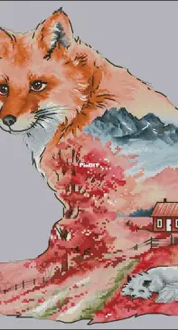 Fox in Leaves Fall Cross Stitch Pattern - Instant Download!