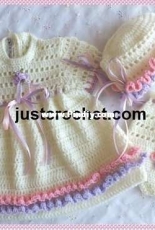 Dress, Knickers and Bonnet Baby Crochet Pattern - justcrochet1 - 94
