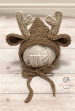 Spin a Yarn Crochet - Jillian Hewitt - Newborn Deer Bonnet - Free