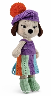Amigurumi Today - Unknown Designer - Dog in Beret and Dress - Free