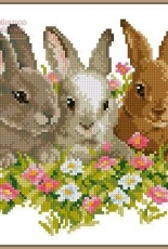 Vervaco PN-0143866 Rabbits in Flowerfield
