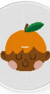 Daily Cross Stitch - Orange Top Head