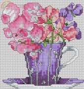 The Vermillion Stitchery 2011 Teacup Posies - April XSD