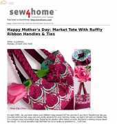 Sew4Home- Happy Mother's Day: Market Tote With Ruffly Ribbon Handles & Ties