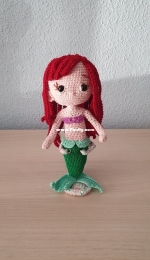 Princess Mermaid green frog crochet