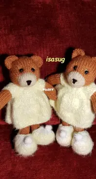 couple of little bears , with fluffy dress !