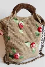 ChabeGS Crochet Patterns - Maria Isabel - 3d Rose Bag - English and Spanish