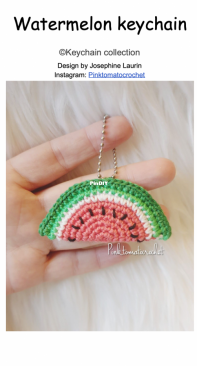 Pink Tomato Crochet - Anne Josephine Laurin - Watermelon Keychain