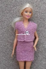 Pale Rose Cardigan for Barbie by Esther Kate-Free