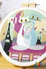 Paris by Night - Parisian Cats by Durene Jones from Cross Stitch Gold 117 XSD