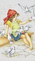 Luca-S B1051 - Girl with Pigeons XSD