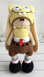 Knittoypatterns - Natalya Solovjeva - Natalia Solovieva -  Sponge Bob outfit