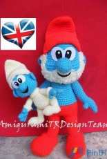 AmigurumiTR design Team - Havvanin Gurumileri - Papa and Baby Smurf