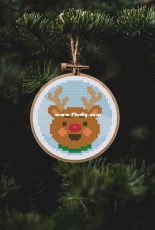 Daily Cross Stitch - Christmas Ornament - Reindeer