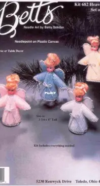 Betts Heavenly Angels by Betty Schiller Kit 682   Needlepoint on Plastic Canvas.