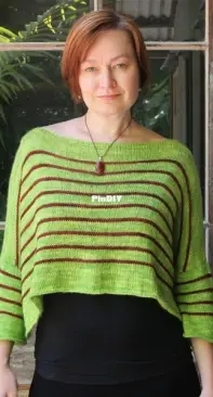 Stripey Linier Sweater by Sian Price-White-Free