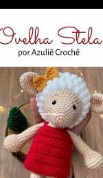 Azulie Croche - Viviane Larangeiras - Stela the sheep - Ovelha Stela - Portuguese