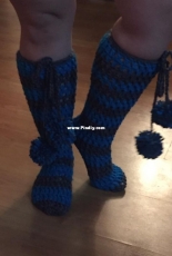 Sarah Ducharme - Sock Slippers with pom pom ties