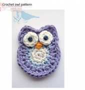 crochet pattern owl applique
